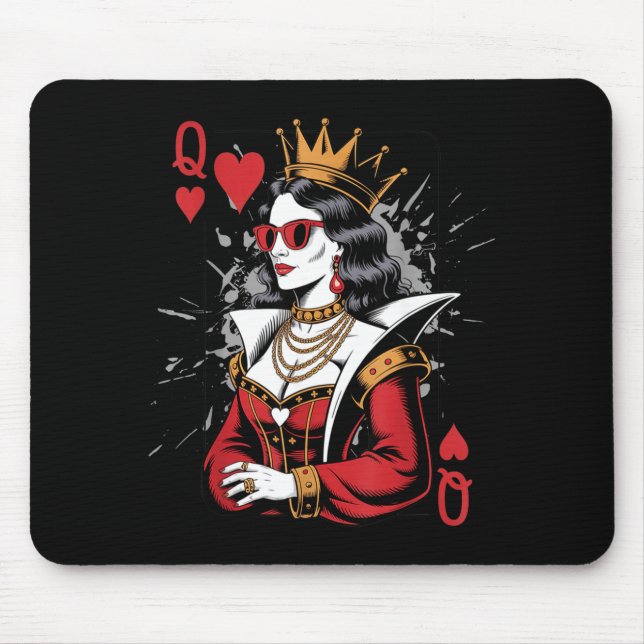 Valentines Card Hearts Queen Joke Mouse Mat (Front)