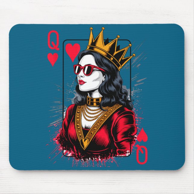 Valentines Card Hearts Queen Present Mouse Mat (Front)