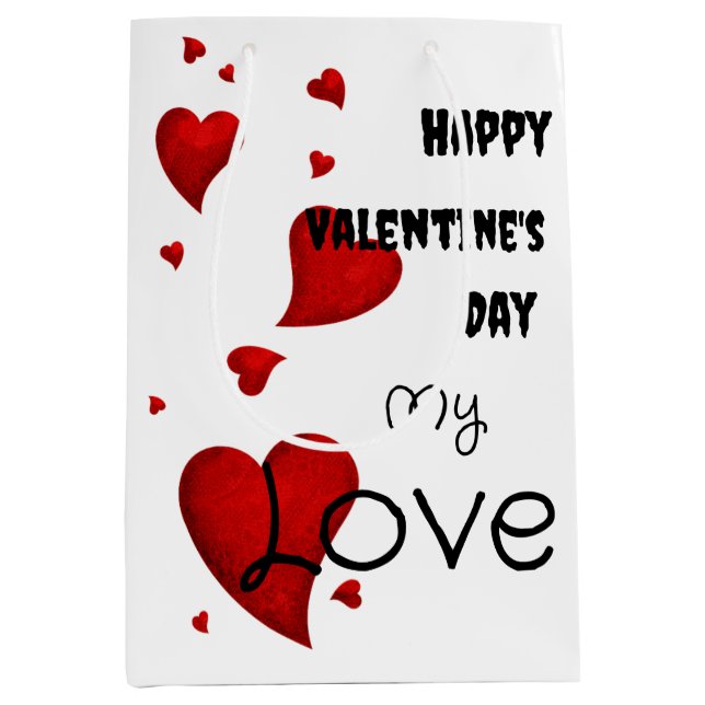 Valentine's  card medium gift bag (Front)