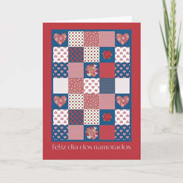 Valentine's Card Norwegian Greeting, Hearts, Roses (Front)