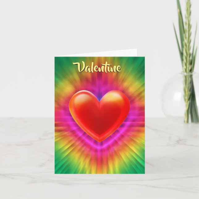 Valentine's card psychedelic love heart design. (Front)