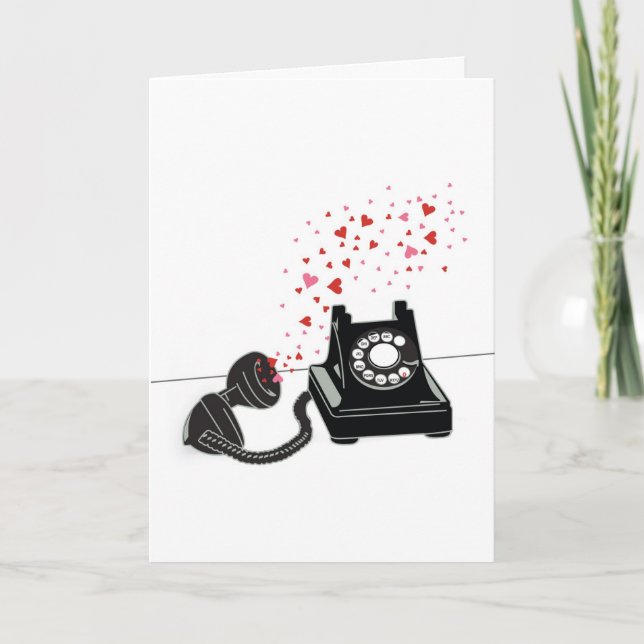 Valentine's Card - Retro Phone (Front)