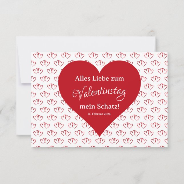 Valentine's card: two red hearts -  (Front)