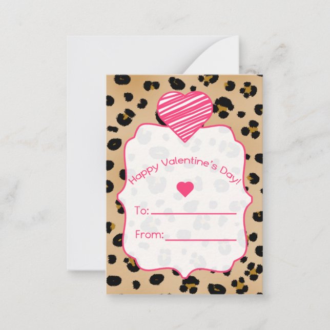 Valentine's Cards - Set Of 100 - Leopard Print (Front)
