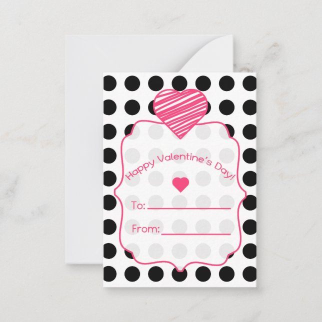 Valentine's Cards - Set Of 100 - Polka Dots (Front)