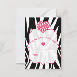 Valentine's Cards - Set Of 100 - Zebra Print