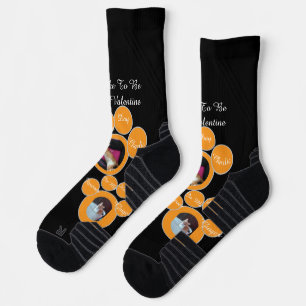Valentine's Cat Pawprint Humor Cat Photo Socks