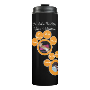 Valentine's Cat Pawprint Humor Cat Photo Thermal Tumbler