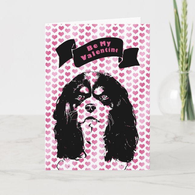 Valentines - Cavalier Silhouette Holiday Card (Front)