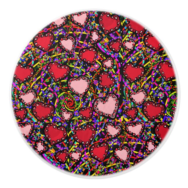 Valentines   ceramic knob (Front)