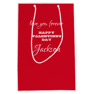 Valentine's Chic Personalised Red Valentine's Day Medium Gift Bag