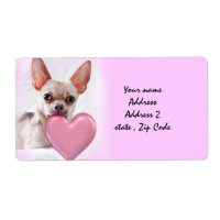 Valentine's Chihuahua dog shipping labels