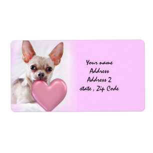 Valentine's Chihuahua dog shipping  labels