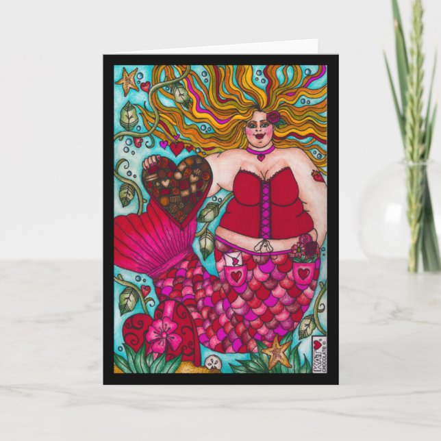 Valentine's Chocolate Mermaid Card (Front)