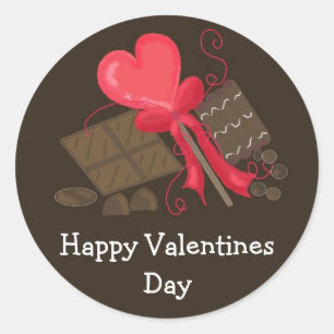 Valentines Chocolate Treats Classic Round Sticker