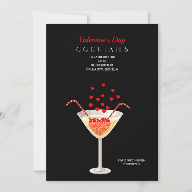 Valentine's Cocktails Party Invitation (Front)