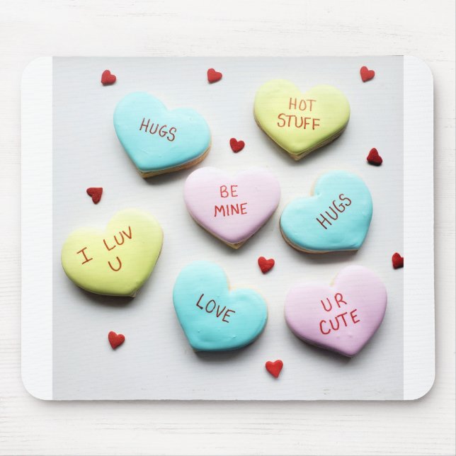 Valentines Conversation Heart Merch Mouse Mat (Front)
