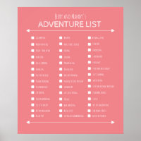 Valentine's couple gift bucket list poster
