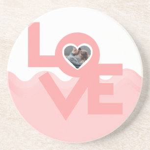Valentines Couple Heart Custom Personalised Photo Coaster
