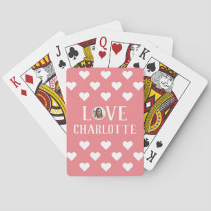 Valentines Couple Heart Custom Personalised Photo Playing Cards