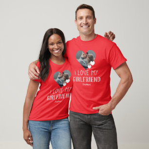 Valentines Couple Heart Custom Personalised Photo T-Shirt