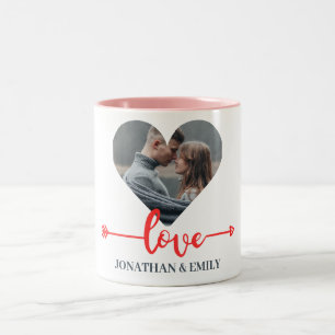 Valentines Couple Heart Custom Personalised Photo Two-Tone Coffee Mug