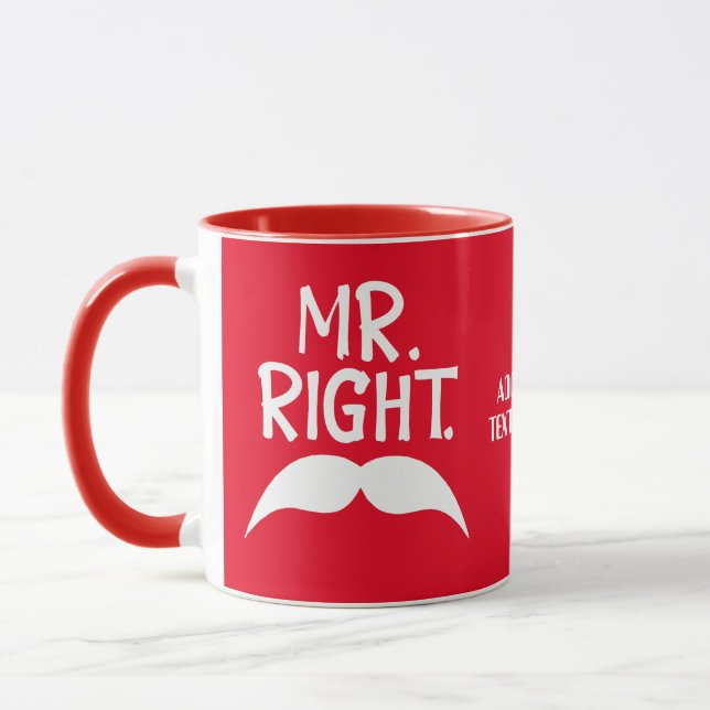 Valentines Couples Mr. Right Couple Matching Mug (Left)