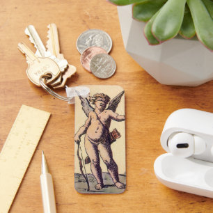 Valentines Cupid Blindfolded, Vintage Tarot Card Key Ring