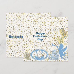 Valentines Cupid Blue Gold Sparkle Romantic Cute
