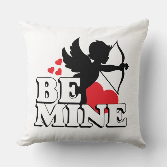 Valentines Cupid Heart Throw Pillow (Front)