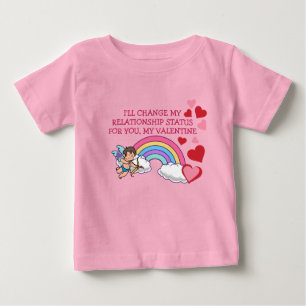 Valentines Cupid Love Hearts Rainbow Social Media Baby T-Shirt