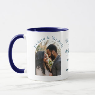 Valentines Custom Photo Names and Love Quote Blue Mug