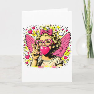 Valentines Cute Cupid Heart Angel Love Holiday Com Card