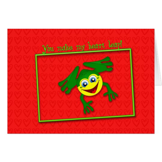 Valentine's Cute Frog Leap Card