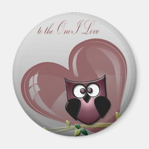 Valentine's cute Owl to the One I Love Magnet