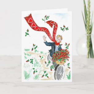 Valentine's Cyclist Holiday Card
