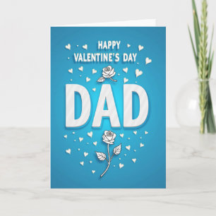 Valentines Dad Raised Gold Heart Card