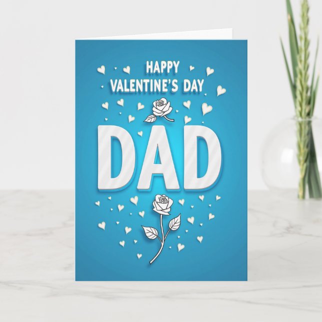 Valentines Dad Raised Gold Heart Card (Front)