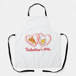 Valentine's Date Pizza Beer Apron