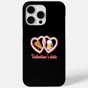 Valentine's Date Pizza Beer iPhone 15 Pro Max Case