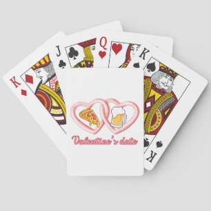 Valentine's Date Pizza Beer Playing Cards