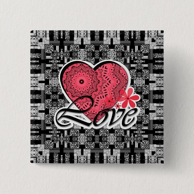 Valentine's day 15 cm square badge (Front)
