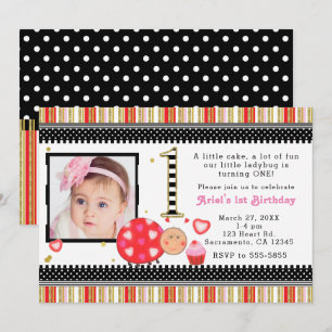 Valentines Day 1st Birthday Party Photo Invitation