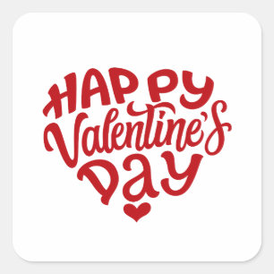 valentines day 2024 14 february square sticker
