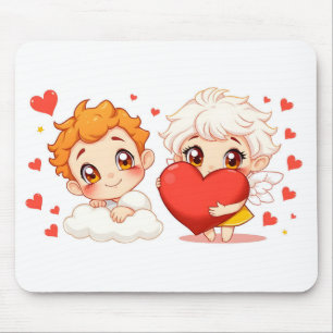 Valentine's Day 2025: Cute and Playful Angels 👼❤️ Mouse Mat