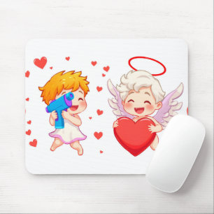 Valentine's Day 2025: Cute and Playful Angels 👼❤️ Mouse Mat