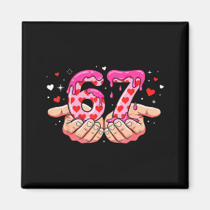 Valentine's Day 67 Hearts Six Seven Meme Love Cute Magnet