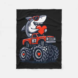 Valentine's Day 67 Meme Shark Design Fleece Blanket