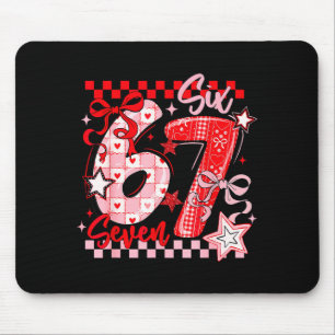 Valentines Day 67 Six Seven Preppy Hearts Coquette Mouse Mat