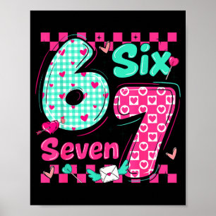 Valentines Day 6 7 Six Seven Preppy Hearts Couple Poster